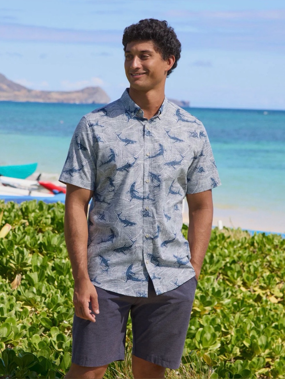 Reyn Spooner Dietrich Varez Mano Classic Fit Shirt Navy